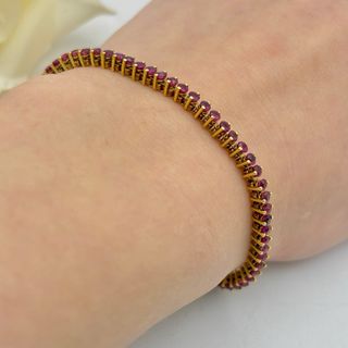 Pulsera Rivière Oro 18kt con Rubíes