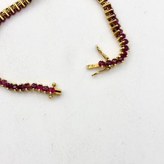 Pulsera Rivière Oro 18kt con Rubíes