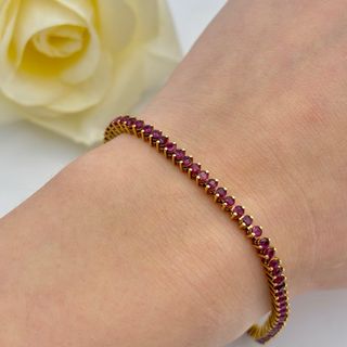 Pulsera Rivière Oro 18kt con Rubíes