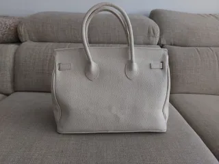 Bolso de piel color marfil