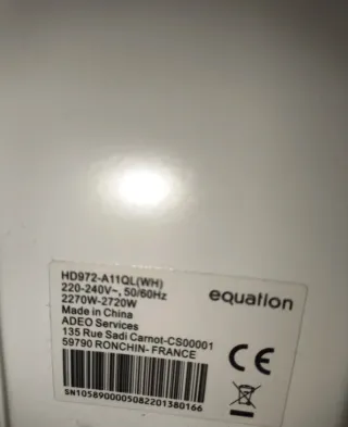 Radiador Aceite Equation 2500W Blanco