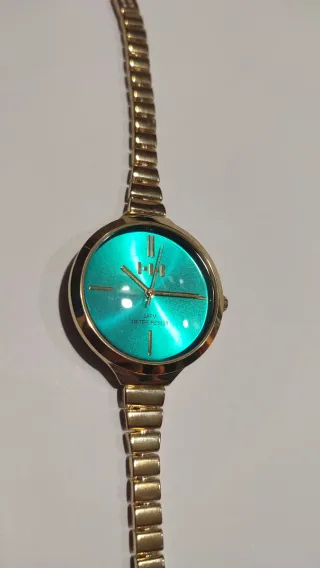Reloj HHH Dorado y Turquesa