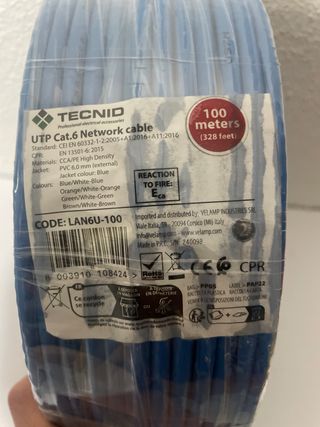 Cable Red CAT6 UTP 100m Bobina Azul