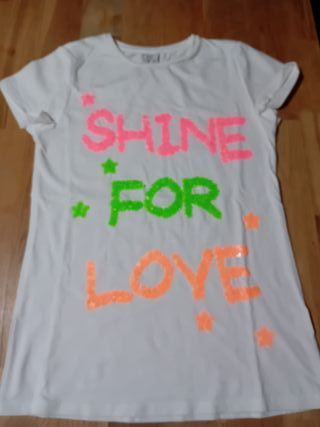 T-shirt Zara Kids Branca Lantejoulas