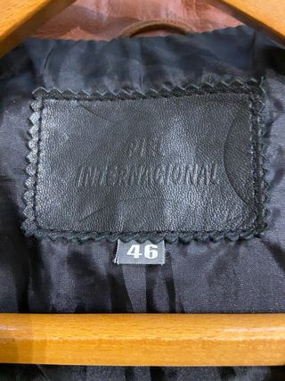 Cazadora Piel Negra y Marrón Talla 46