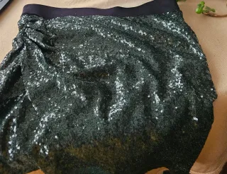 Falda lentejuelas verde oscuro