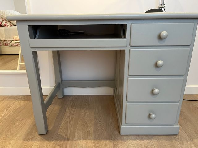 Mesa estudio madera gris semi-lacada