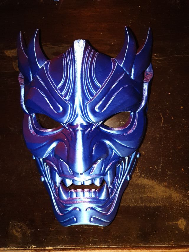 Máscara Halloween 3D Azul/Morado para niño y niña.