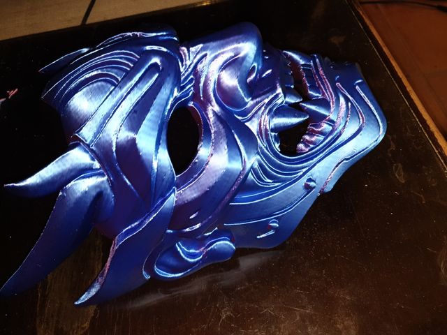 Máscara Halloween 3D Azul/Morado para niño y niña.