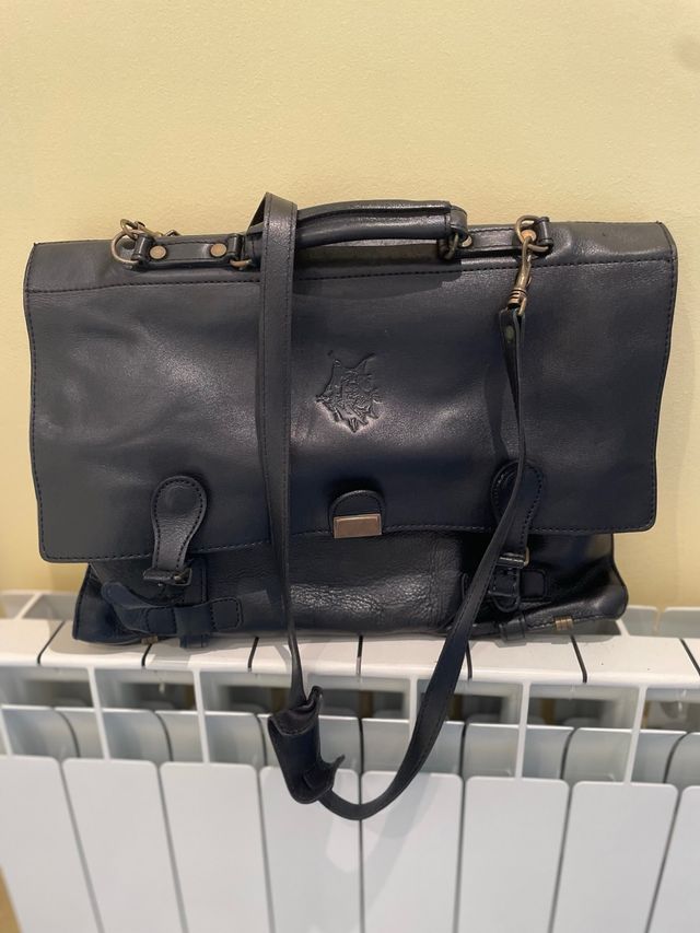 Bolso de trabajo de piel negro