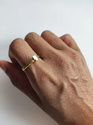 Anillo acero dorado osito