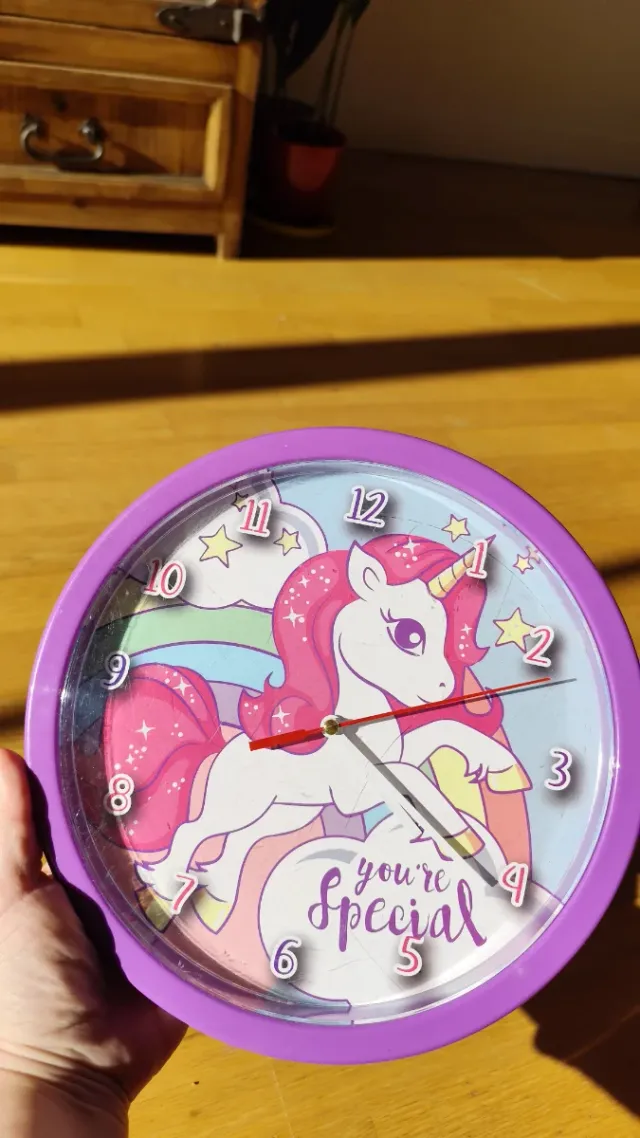 Reloj Infantil Unicornio Pared