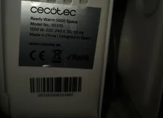 Cecotec Ready Warm 5600 Space Calefactor
1500w