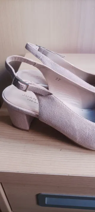 Zapatos de vestir mujer rosa y plata T.37