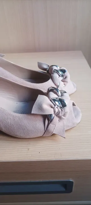 Zapatos de vestir mujer rosa y plata T.37