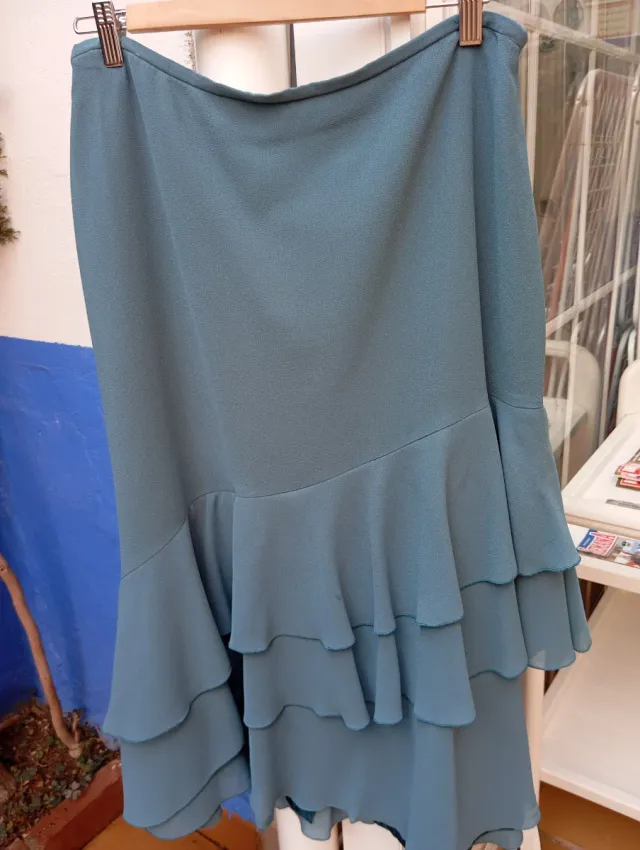 Conjunto Blusa y Falda Ceremonia Verde