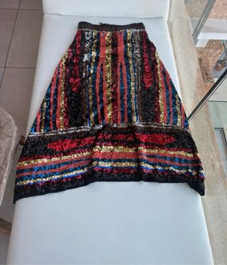 Falda Zara Lentejuelas Multicolor