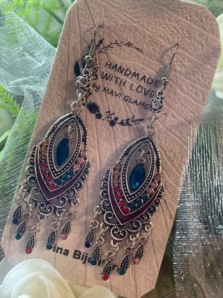 Pendientes Árabes colgantes con piedras 