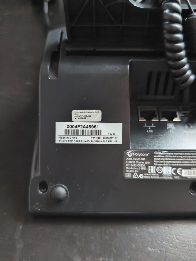 Teléfono VoIP Polycom CX600 Negro