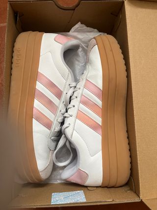 Zapatillas Adidas VL Court Bold J Rosa/Blanco