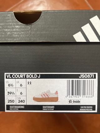 Zapatillas Adidas VL Court Bold J Rosa/Blanco