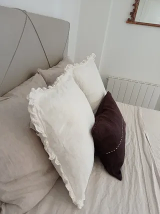 Fundas Cojín Lino Zara Home Blanco