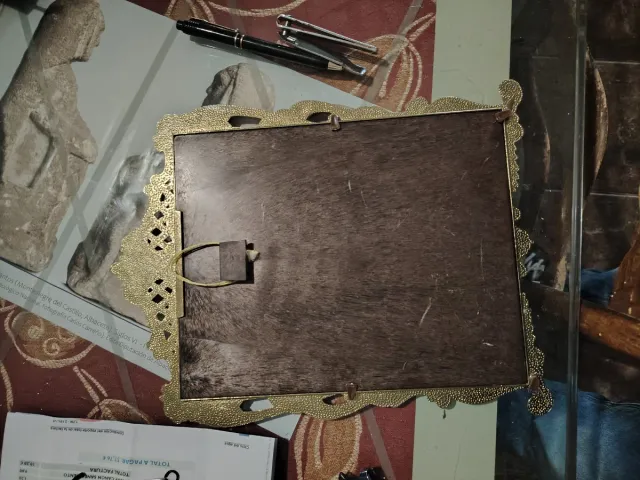 Marco de fotos antiguo metal dorado Para, colgar