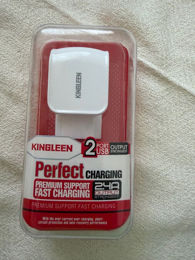 Cargador USB KINGLEEN 2 Puertos 2.4A