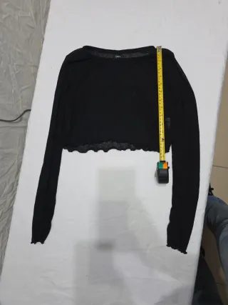 Romwe Top Manica Lunga Y2K Farfalla Nero