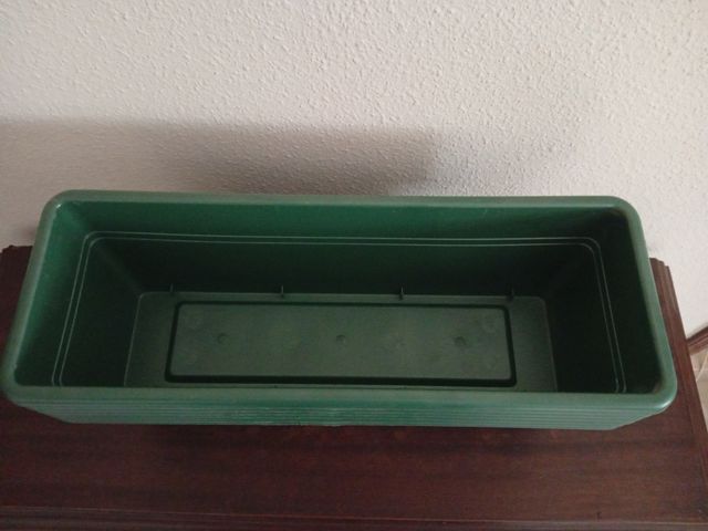 6 Jardineras de plástico verde 50 cm