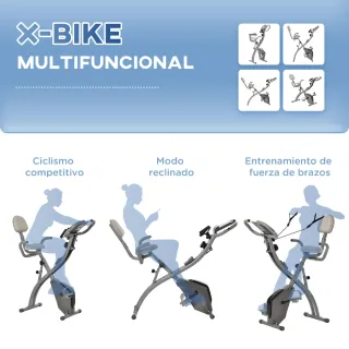 Bicicleta Estática Plegable Gris