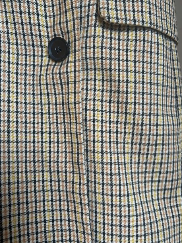 Chaqueta americana cuadros Bershka larga