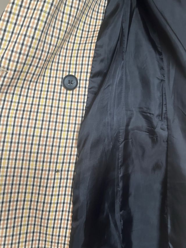 Chaqueta americana cuadros Bershka larga