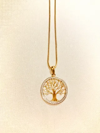Collar Oro 18k Árbol de la Vida Diamantes