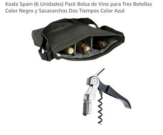 6 unità di borsa per vino con 3 bottiglie + cavatappi