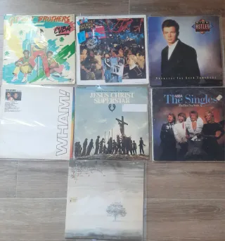 7 Vinilos: Brothers, Wham!, ABBA, Rick Astley