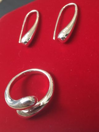 Conjunto Anillo y Pendientes Plata
