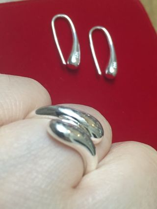 Conjunto Anillo y Pendientes Plata