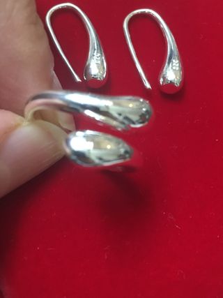 Conjunto Anillo y Pendientes Plata