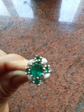 Anillo Plata 925 con Piedra Verde