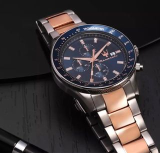 Reloj Maserati Cronógrafo Azul y Oro Rosado