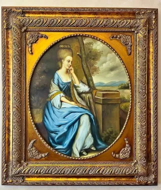 Quadro donna con cornice dorata