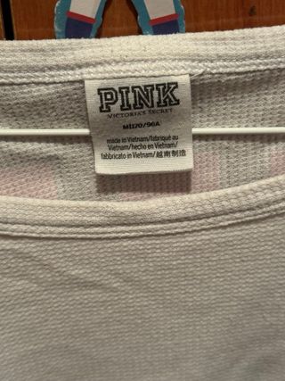 Blusa PINK manga larga blanca Talla XS