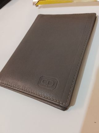 Billetera tarjetero Crea Piel Gris