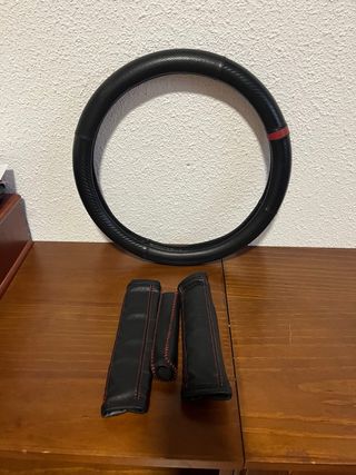 fundas cinturones volante y freno de mano de cuero