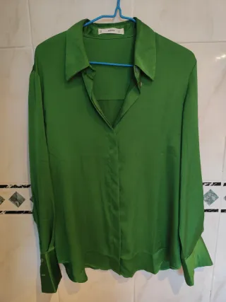 Camisa Mango Verde Talla S