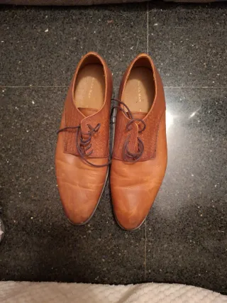 Zapatos Zara Man Piel Marrón Hombre