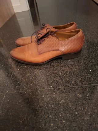 Zapatos Zara Man Piel Marrón Hombre