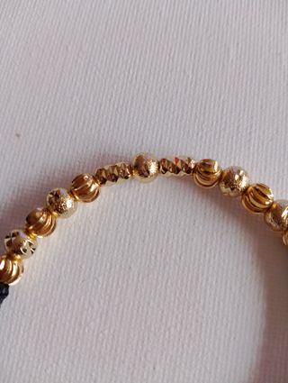 Pulsera ajustable con balines y tubo diamantado