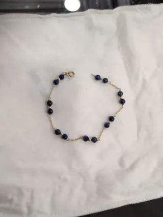 Pulsera Oro 18k Niña Lapislázuli